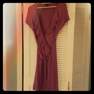 BananaRepublic maroon stretch, wrap dress